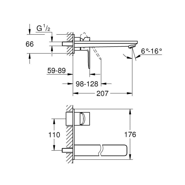 Armature 23444001 Grohe Lineare podometna armatura za umivalnik | KOPALNICA-ONLINE.SI