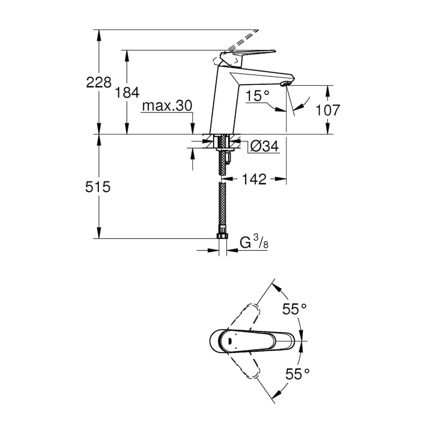 Armature 23449002 Grohe Eurodisc armatura za umivalnik | KOPALNICA-ONLINE.SI