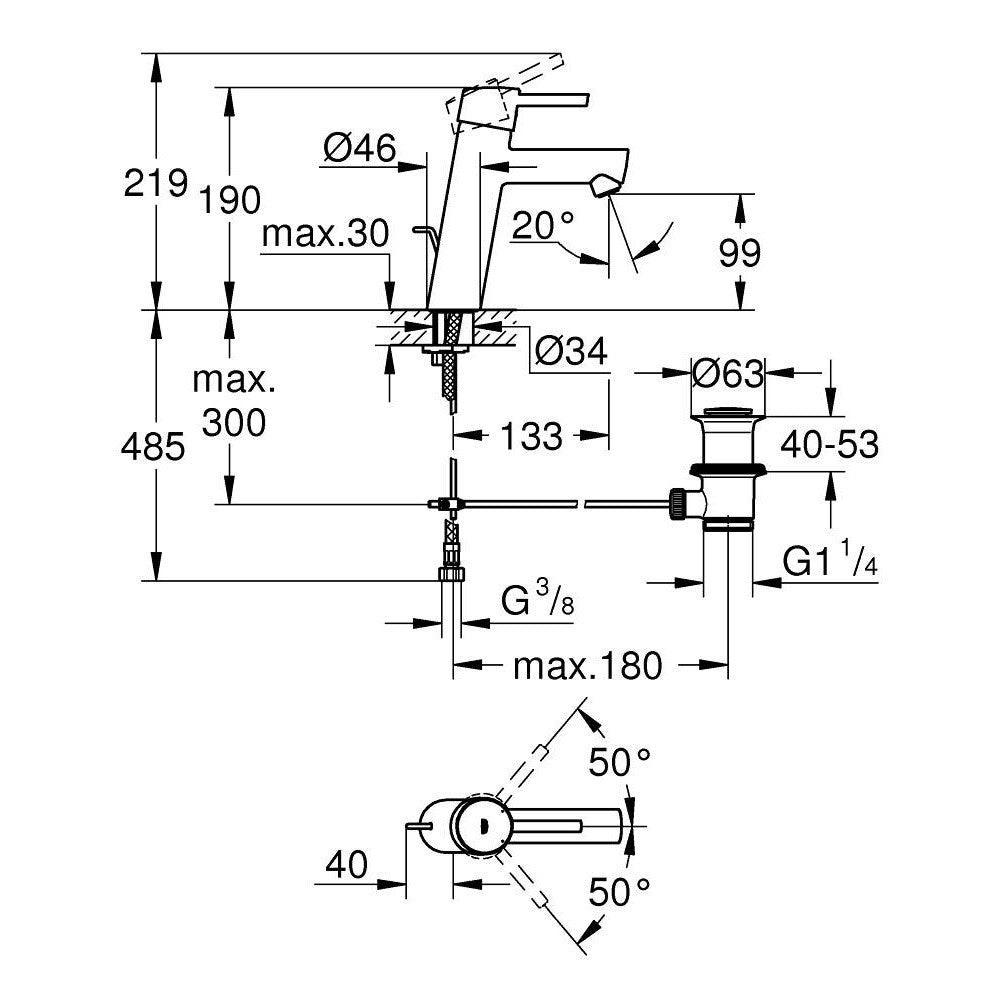 Armature 23450001 Grohe Concetto New armatura za umivalnik | KOPALNICA-ONLINE.SI