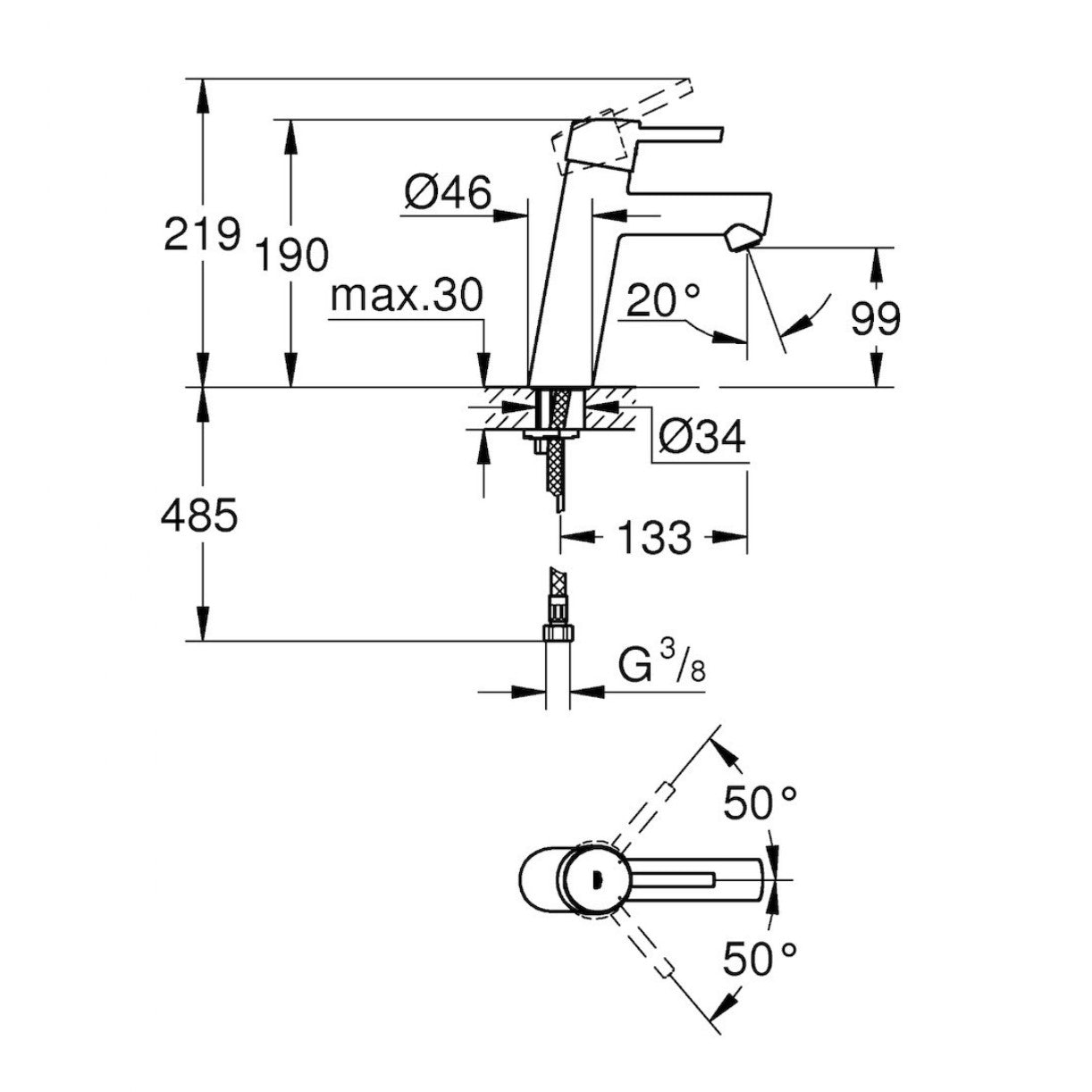 Armature 23451001 Grohe Concetto New armatura za umivalnik | KOPALNICA-ONLINE.SI