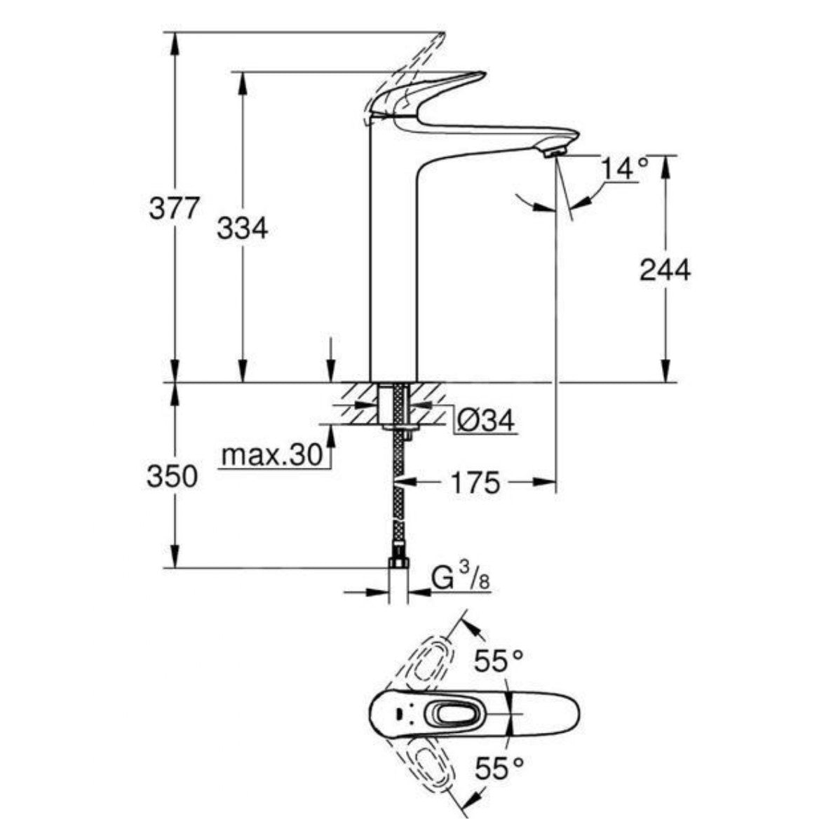 Armature 23570LS3 Grohe Eurostyle New visoka armatura za umivalnik | KOPALNICA-ONLINE.SI