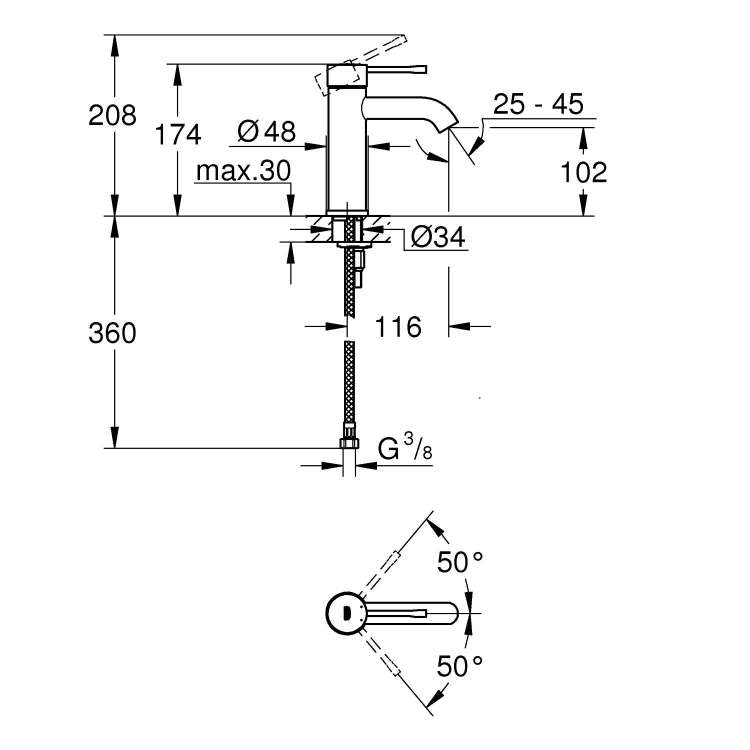 Armature 23590GL1 Grohe Essence New armatura za umivalnik zlata | KOPALNICA-ONLINE.SI