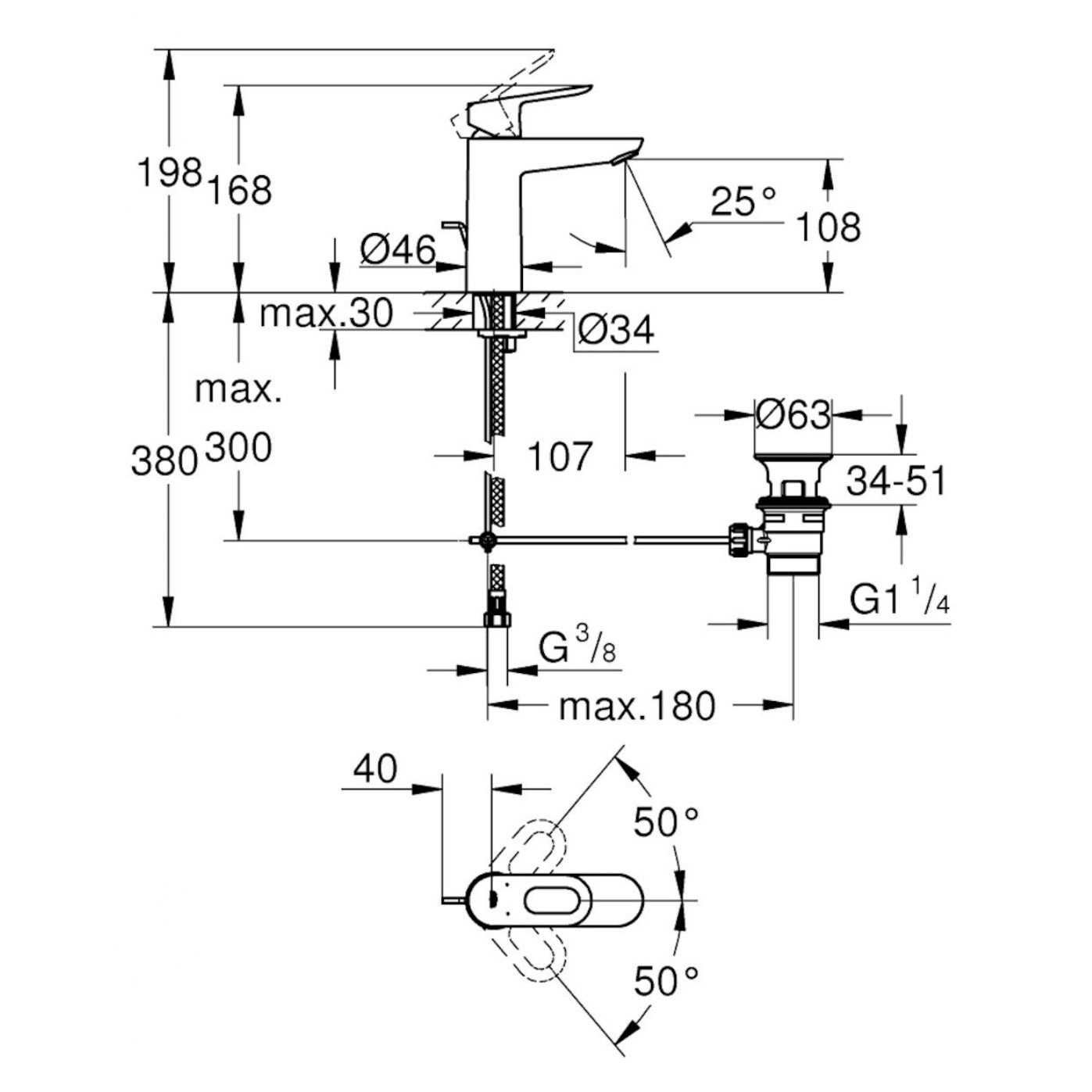 Armature 23762000 Grohe Loop armatura za umivalnik | KOPALNICA-ONLINE.SI
