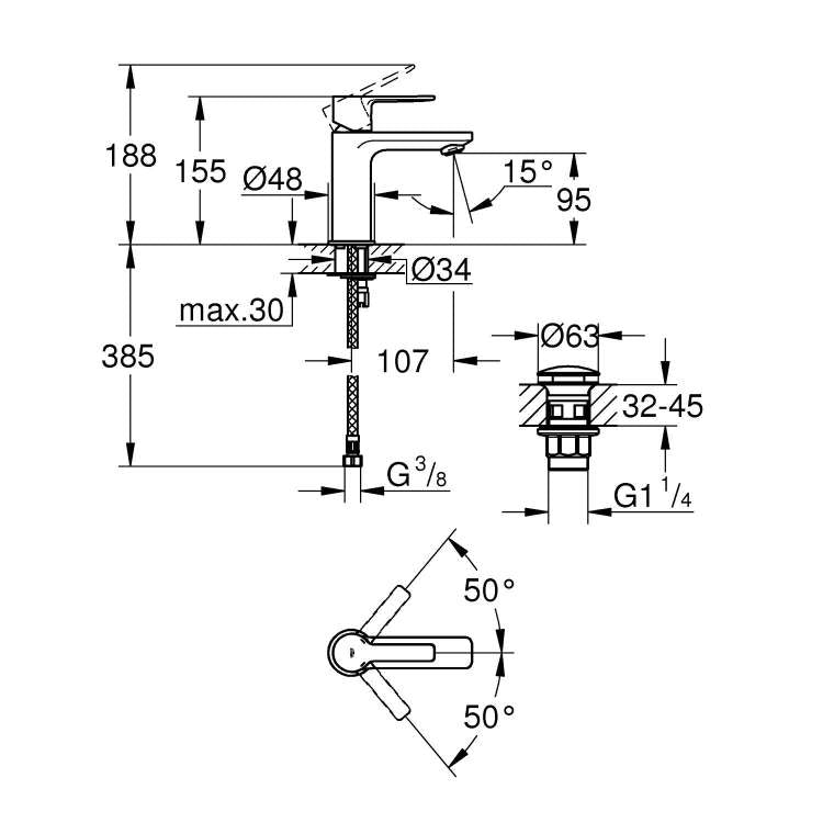 Armature 23791001 Grohe Lineare armatura za umivalnik | KOPALNICA-ONLINE.SI