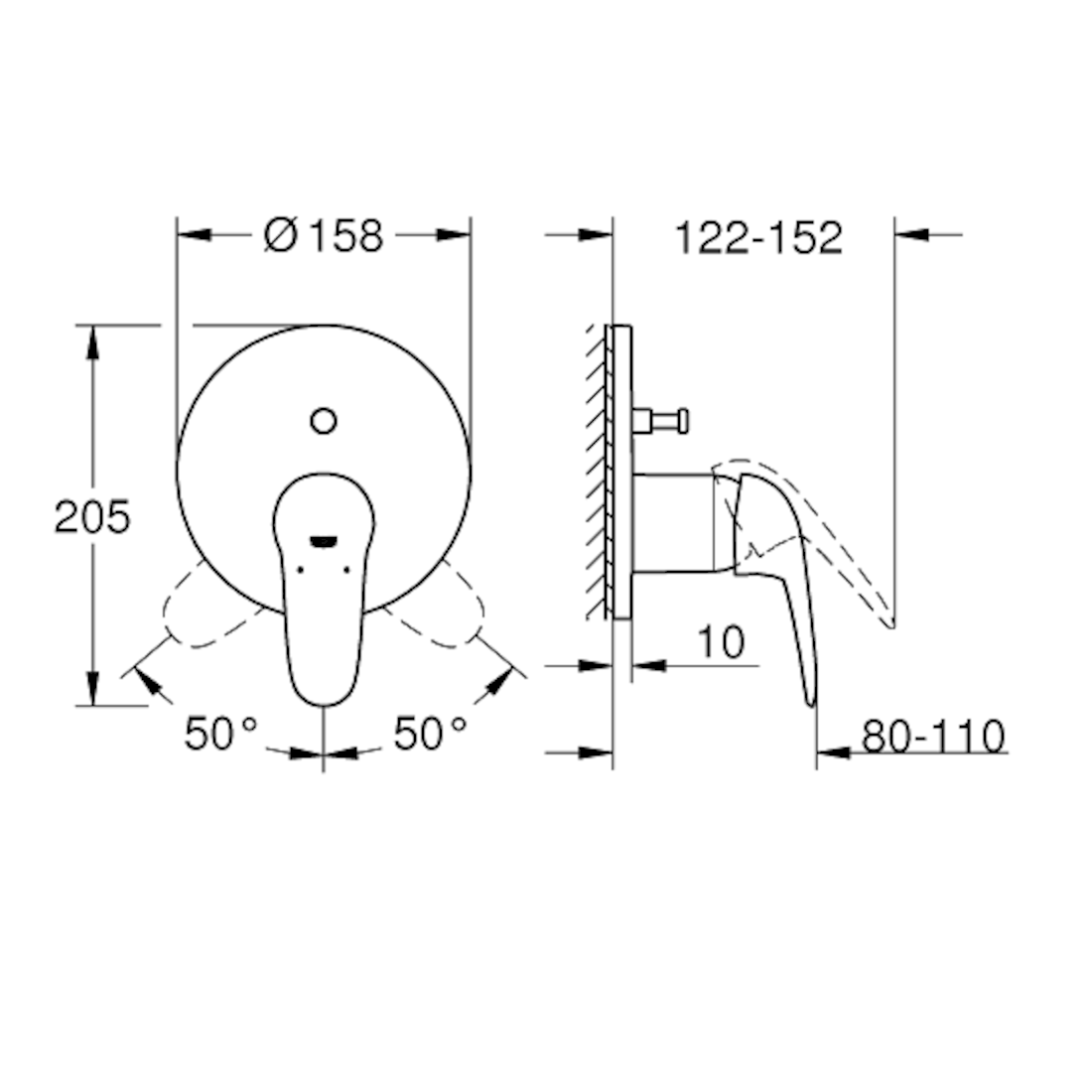 Armature 24047003 Grohe Eurostyle pokrivna plošča | KOPALNICA-ONLINE.SI