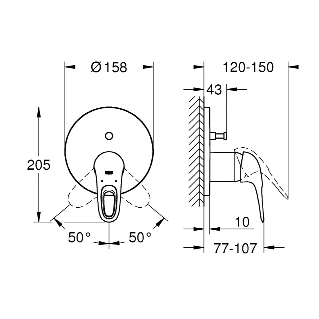Armature 24049003 Grohe Eurostyle pokrivna plošča | KOPALNICA-ONLINE.SI