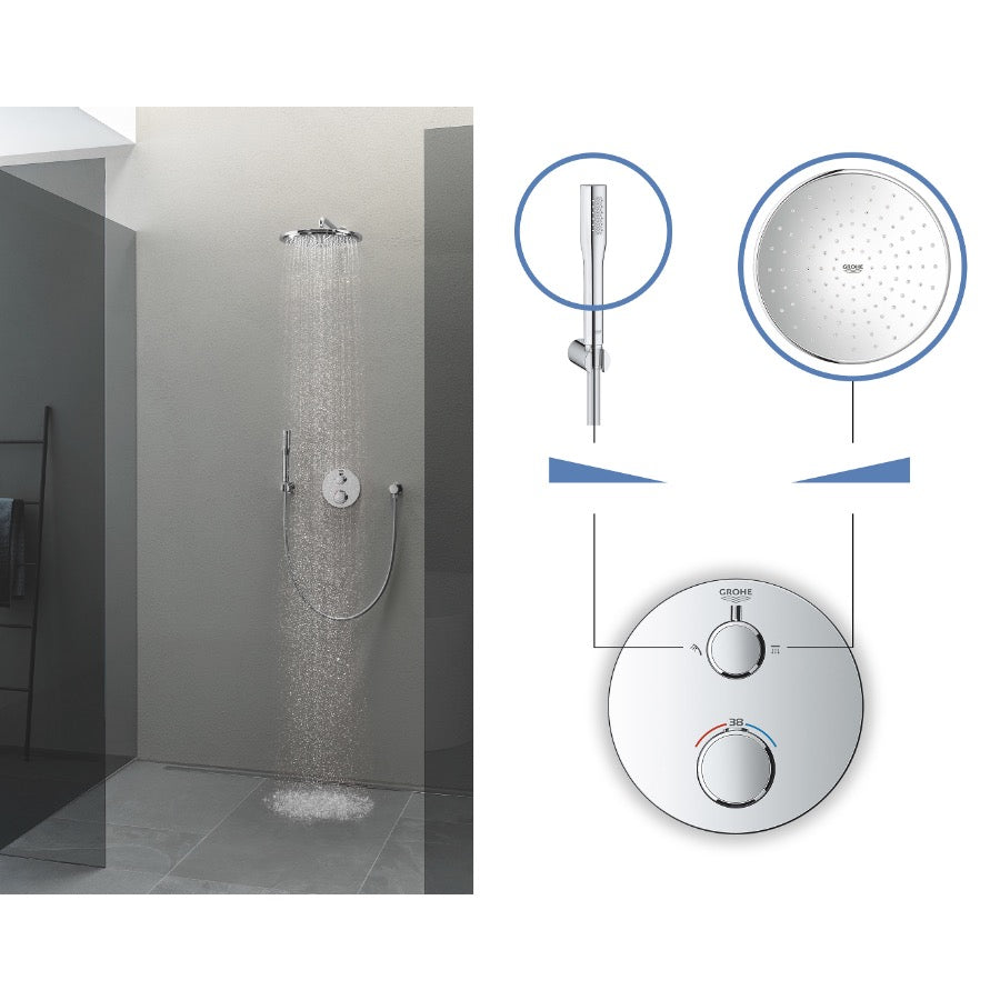 Armature 24076000 Grohe Grohtherm termostatska pokrivna plošča | KOPALNICA-ONLINE.SI