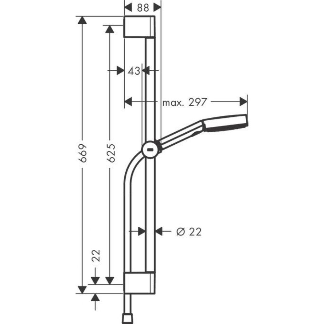 Tuš sistemi 24161000 Hansgrohe Pulsify Select tuš set brez armature EcoSmart | KOPALNICA-ONLINE.SI