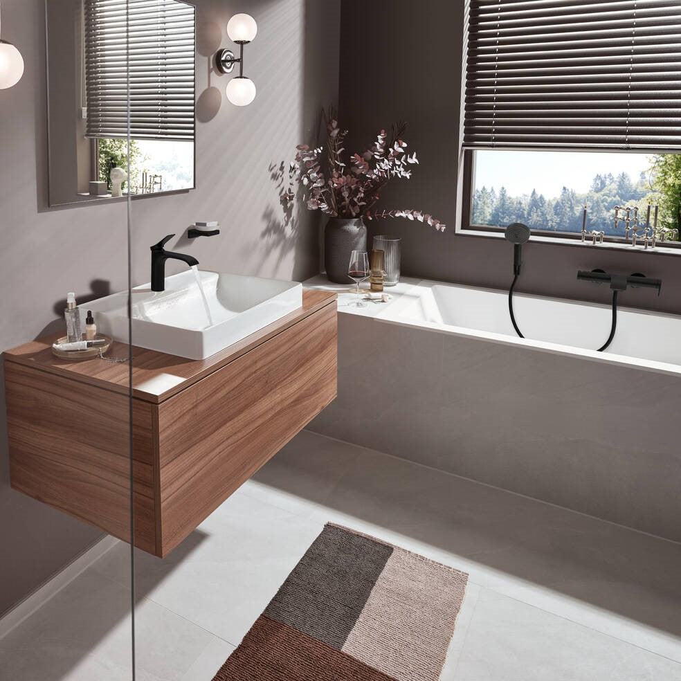Tuš sistemi 24303670 Hansgrohe Pulsify Select tuš set brez armature črni | KOPALNICA-ONLINE.SI