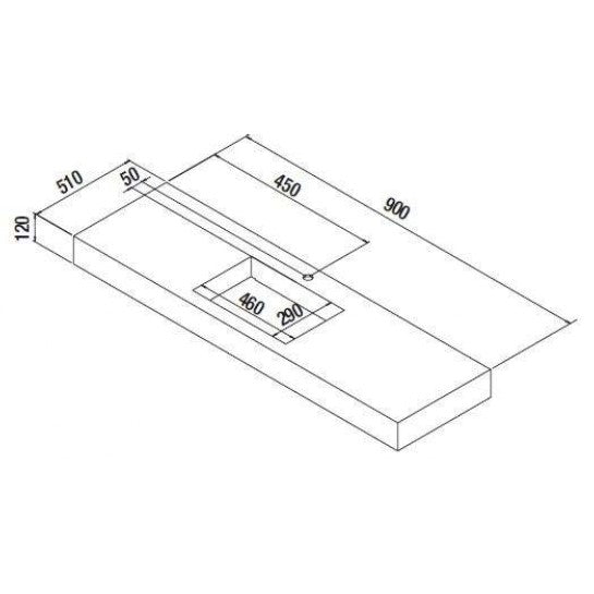 Umivalniki 25453 Salgar Compact 90 x 51 cm leseni stenski umivalnik | KOPALNICA-ONLINE.SI