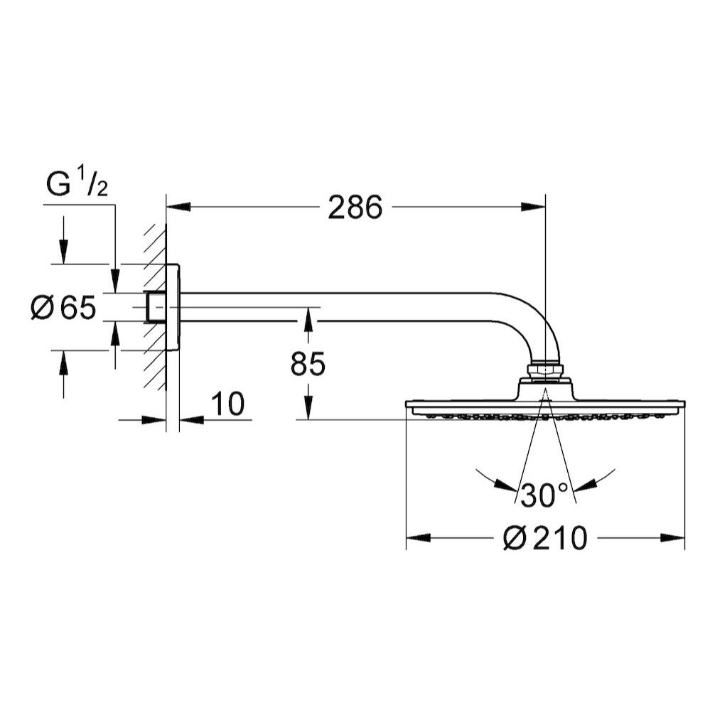 Prhe 26052000 Grohe Rainshower Cosmopolitan Metal 210 nadglavna prha | KOPALNICA-ONLINE.SI