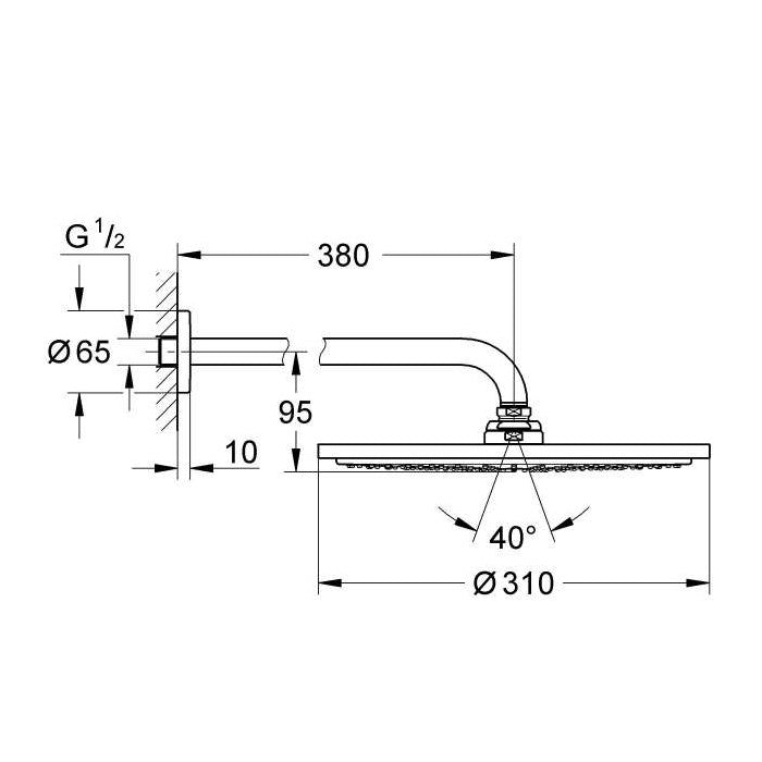Prhe 26066A00 Grohe Rainshower Cosmopolitan Metal 310 nadglavna prha | KOPALNICA-ONLINE.SI