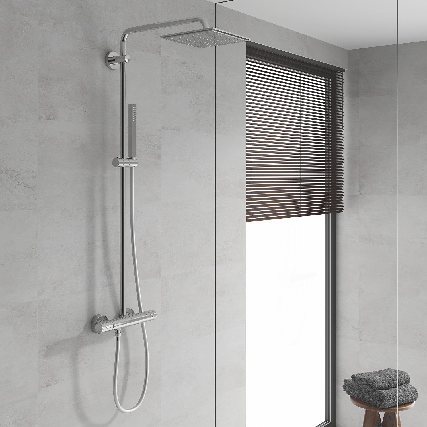 Tuš sistemi 26187000 Grohe Euphoria Cube XXL 230 termostatska armatura s tuš setom | KOPALNICA-ONLINE.SI