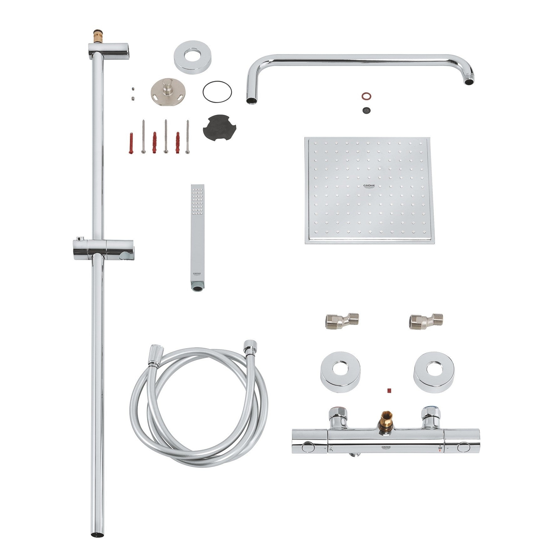 Tuš sistemi 26187000 Grohe Euphoria Cube XXL 230 termostatska armatura s tuš setom | KOPALNICA-ONLINE.SI