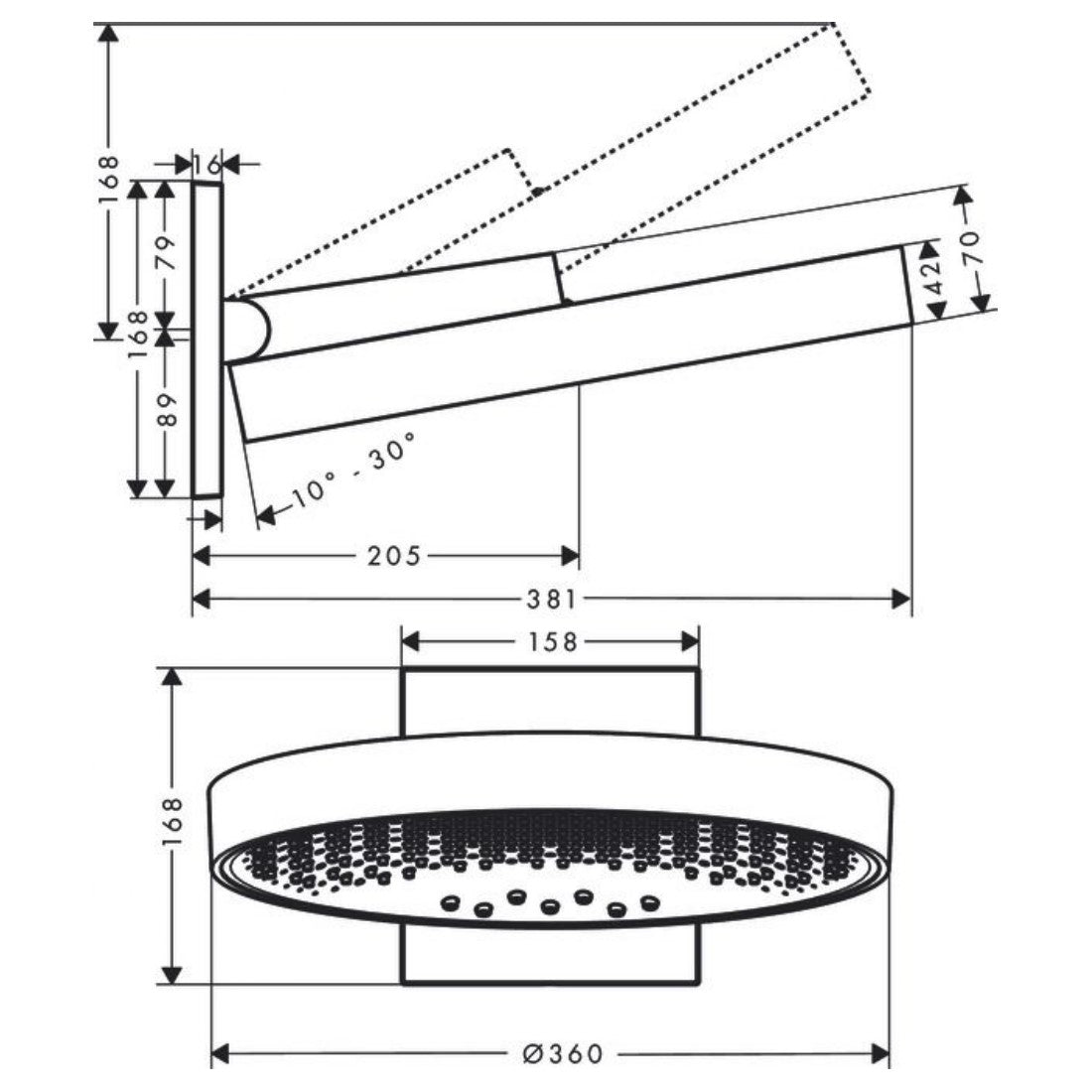 Prhe 26234670 Hansgrohe Rainfinity 360 nadglavna prha 3 funkcije | KOPALNICA-ONLINE.SI