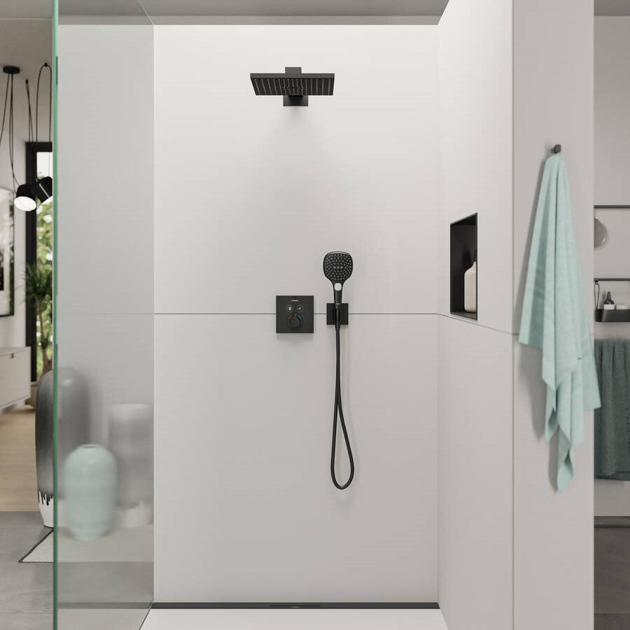 Prhe 26238670 Hansgrohe Raindance E 300 Set 1jet nadglavna prha črna | KOPALNICA-ONLINE.SI