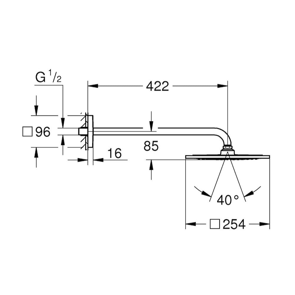 Prhe 26259000 Grohe Rainshower F-series nadglavna prha | KOPALNICA-ONLINE.SI