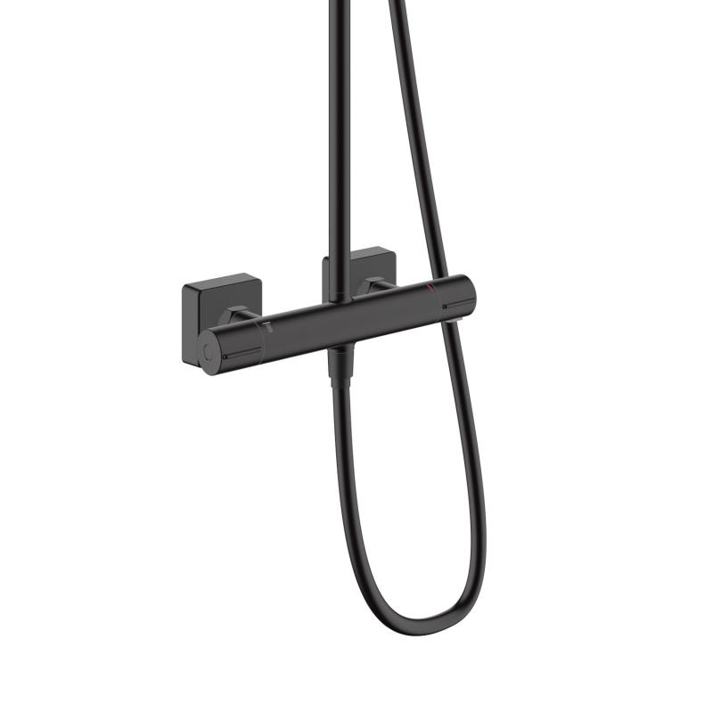 Tuš sistemi 26286670 Hansgrohe Vernis Shape termostatska armatura za tuš s tuš setom črna | KOPALNICA-ONLINE.SI
