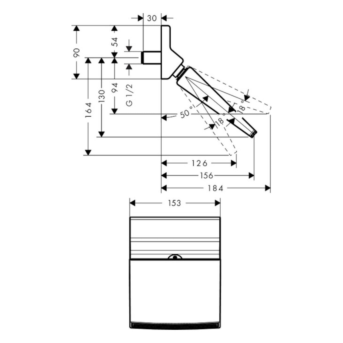 Prhe 26442000 Hansgrohe Raindance Rainfall 150 1jet nadglavna prha | KOPALNICA-ONLINE.SI