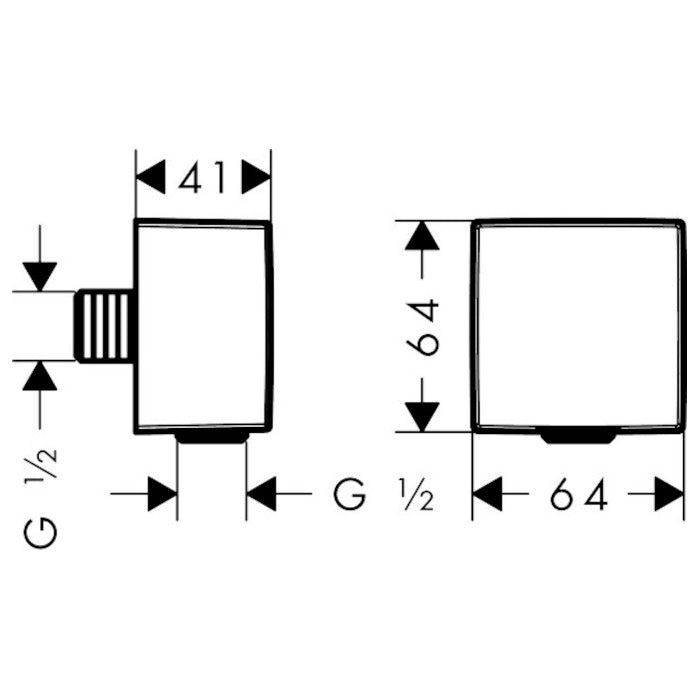 Kopalniški dodatki 26455000 Hansgrohe FixFit priključek za tuš cev | KOPALNICA-ONLINE.SI