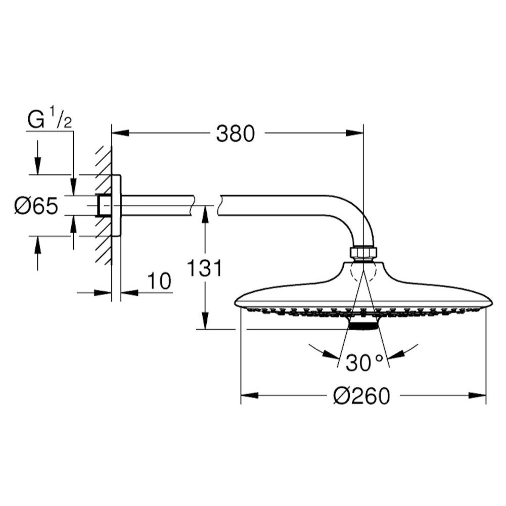 Prhe 26459000 Grohe Euphoria 260 nadglavna prha | KOPALNICA-ONLINE.SI