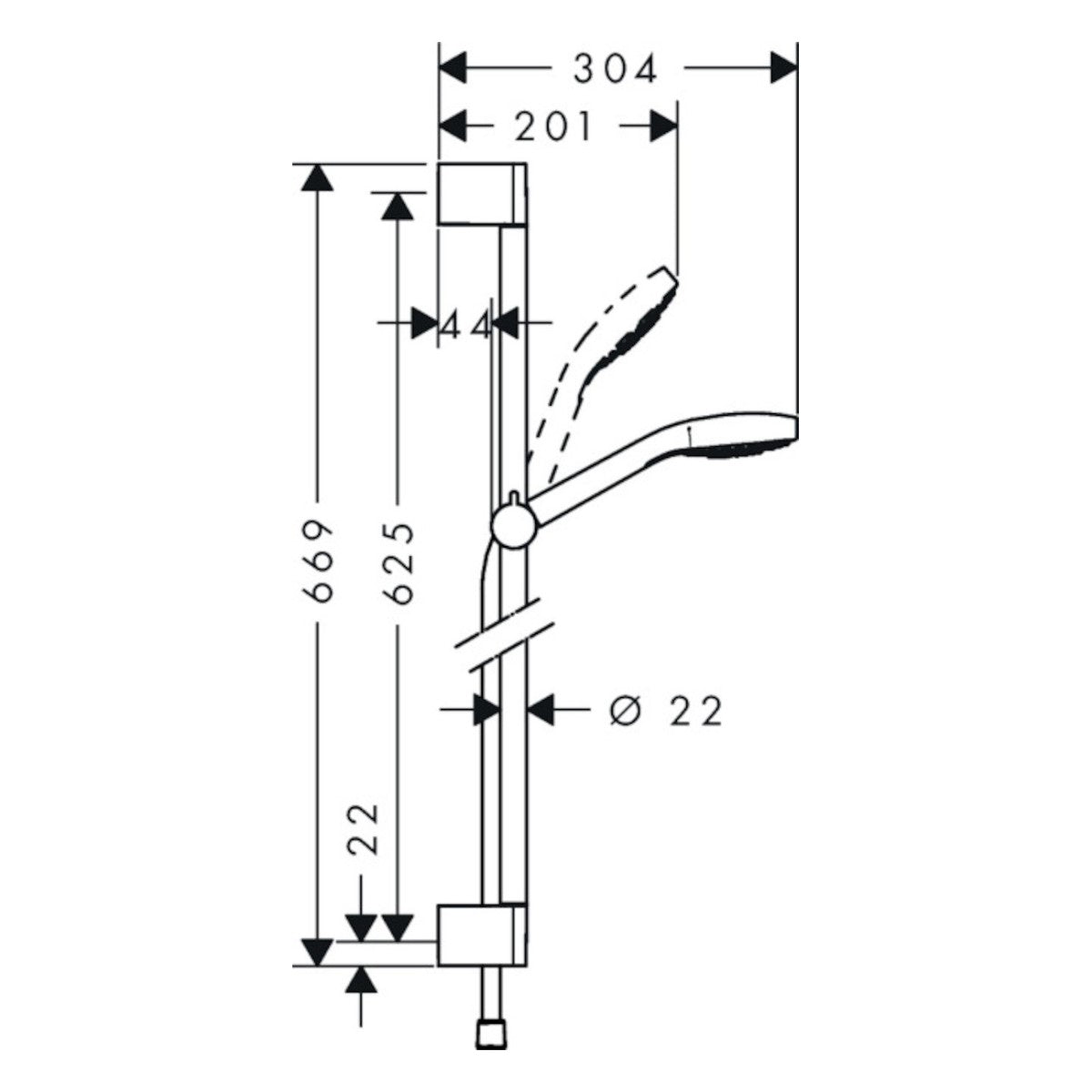 Tuš sistemi 26564400 Hansgrohe Croma Select S 110 1jet tuš set brez armature | KOPALNICA-ONLINE.SI