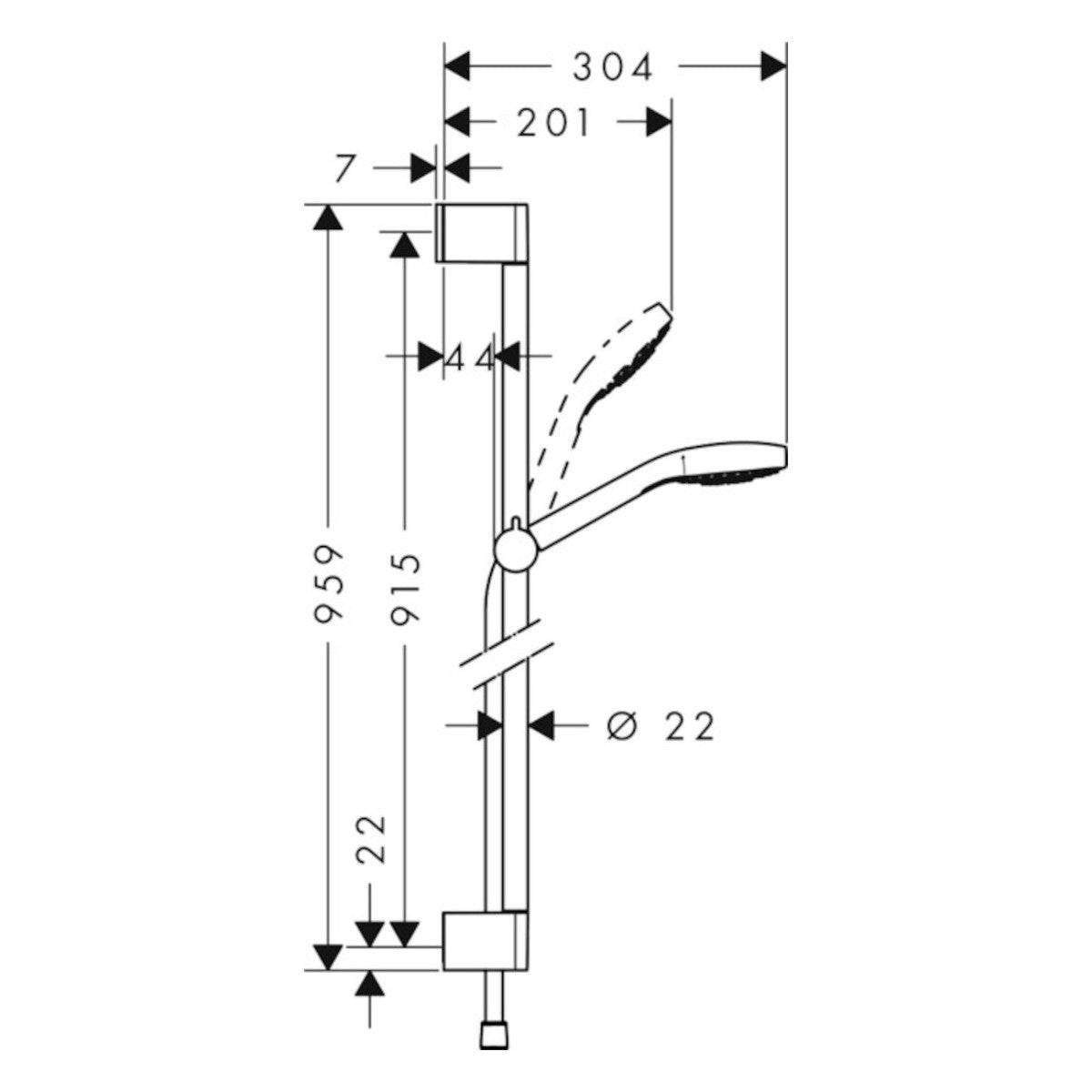 Tuš sistemi 26590400 Hansgrohe Croma Select E 110 3jet Multi tuš set brez armature | KOPALNICA-ONLINE.SI