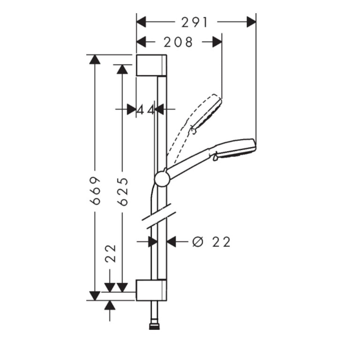 Tuš sistemi 26651400 Hansgrohe Crometta 100 4jet Vario tuš set brez armature | KOPALNICA-ONLINE.SI