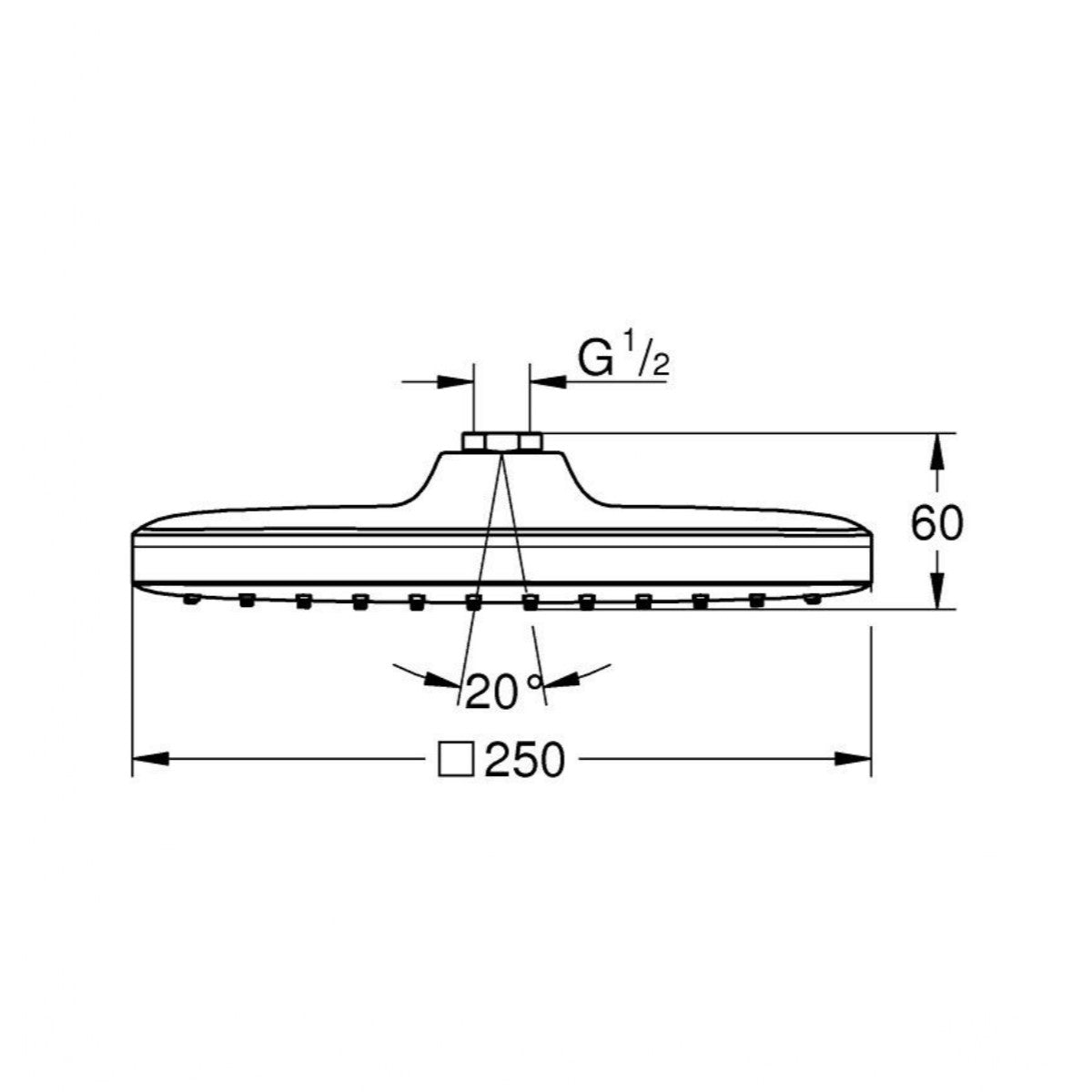 Prhe 26695000 Grohe Vitalio Start 250 nadglavna prha | KOPALNICA-ONLINE.SI