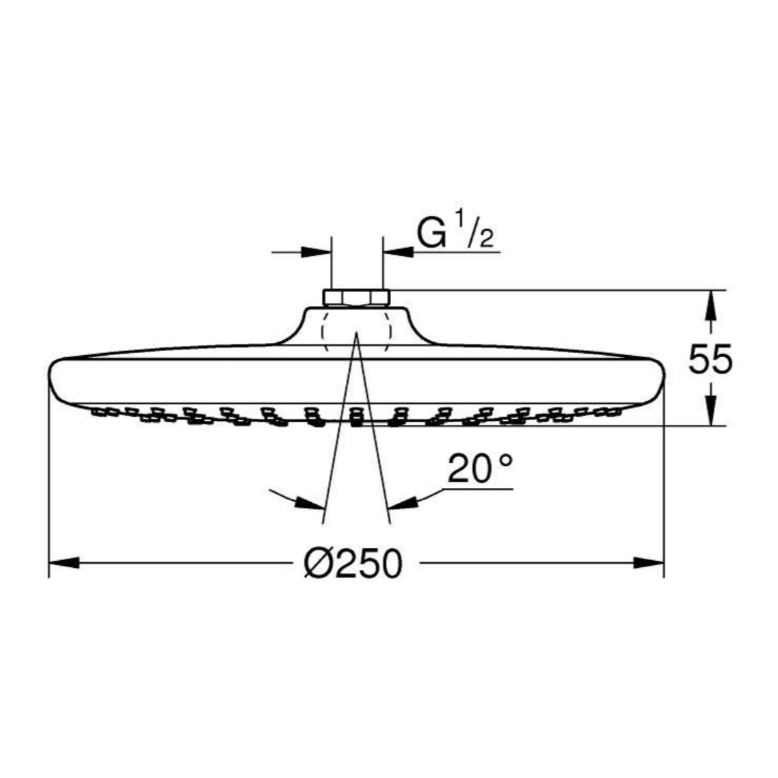 Prhe 26815000 Grohe Vitalio Start 250 nadglavna prha | KOPALNICA-ONLINE.SI