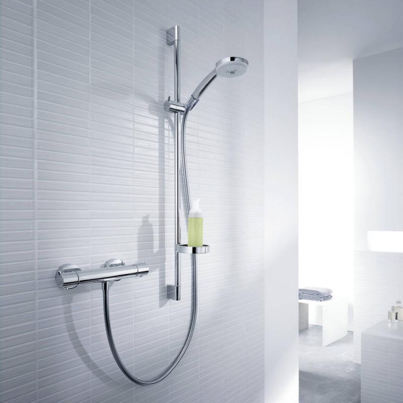 Tuš sistemi 27085000 Hansgrohe Croma 100 Multi / Ecostat 1001 SL Combi stenska termostatska armatura s tuš setom | KOPALNICA-ONLINE.SI