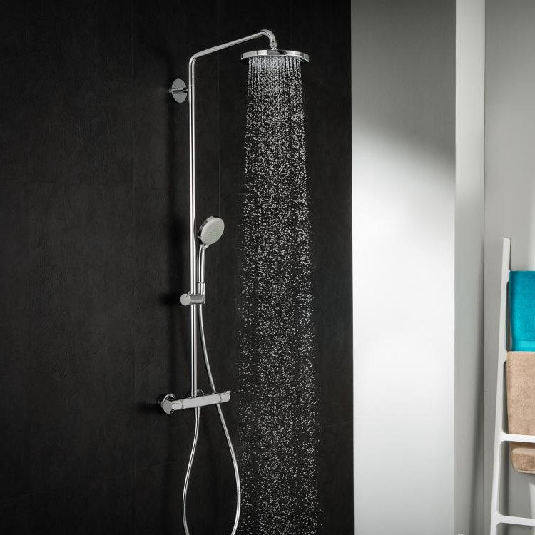 Tuš sistemi 27185000 Hansgrohe Croma 220 Air 1jet stenska termostatska armatura s tuš setom | KOPALNICA-ONLINE.SI