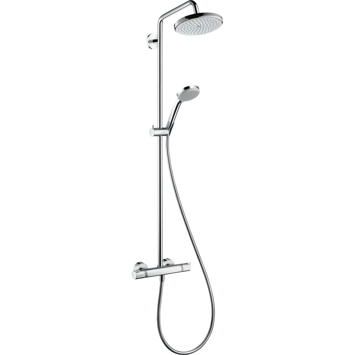 Tuš sistemi 27185000 Hansgrohe Croma 220 Air 1jet stenska termostatska armatura s tuš setom | KOPALNICA-ONLINE.SI