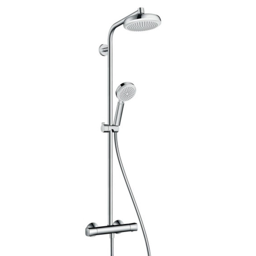 Tuš sistemi 27265400 Hansgrohe Crometta 160 1jet EcoSmart stenska termostatska armatura s tuš setom | KOPALNICA-ONLINE.SI