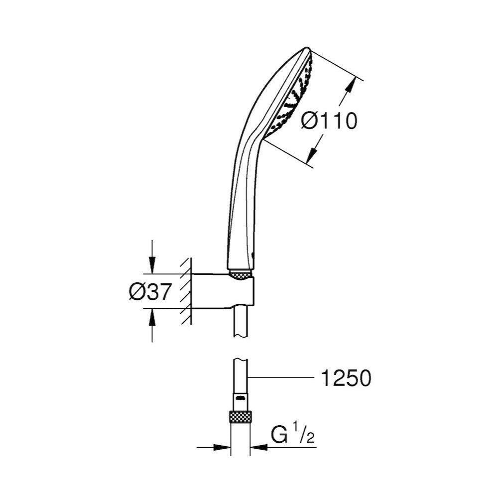Tuš sistemi 27354000 Grohe Euphoria 110 Mono tuš set brez armature | KOPALNICA-ONLINE.SI