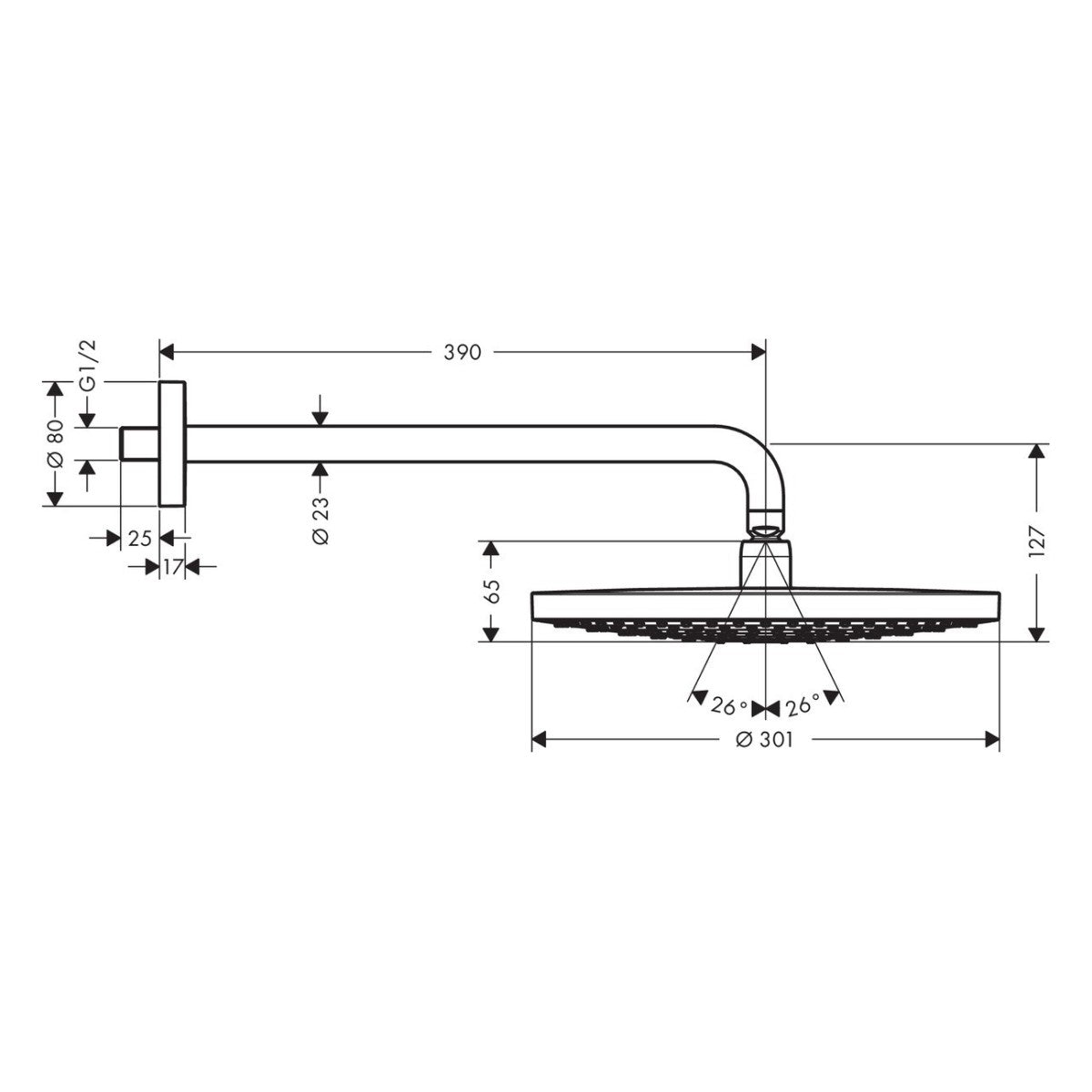 Prhe 27378000 Hansgrohe Raindance Select S Set 300 2jet nadglavna prha | KOPALNICA-ONLINE.SI