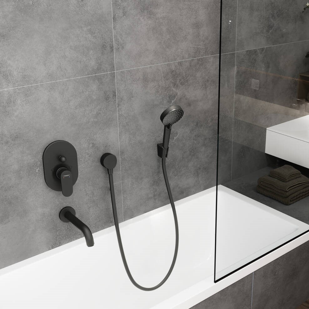 Kopalniški dodatki 27454670 Hansgrohe FixFit priključek za tuš cev črni | KOPALNICA-ONLINE.SI