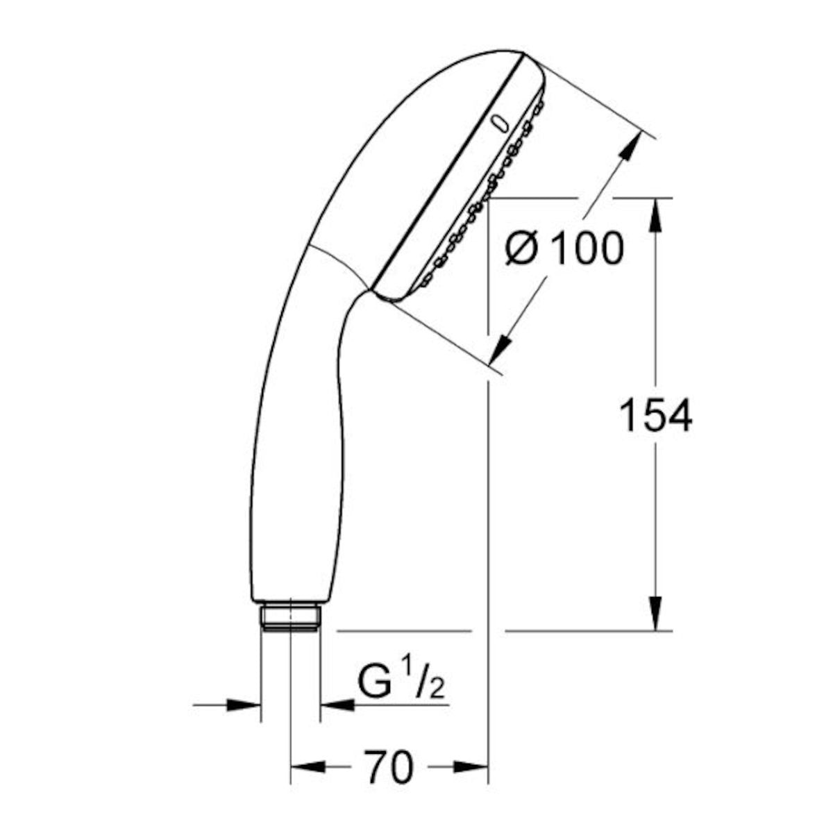 Prhe 27597001 Grohe New Tempesta Classic 100 tuš ročka 2 funkciji | KOPALNICA-ONLINE.SI
