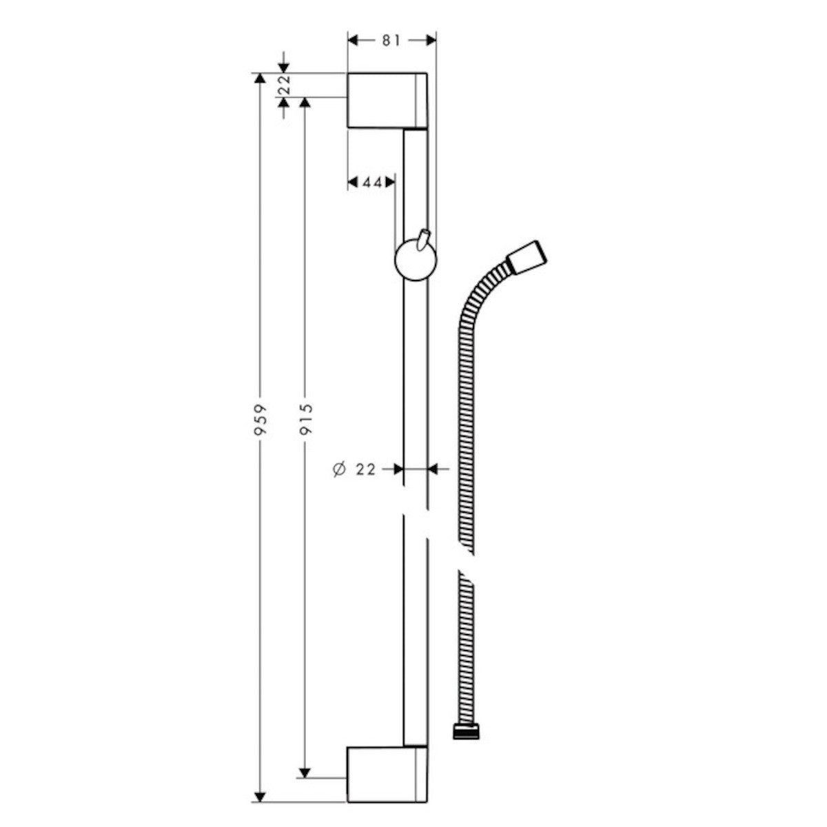 Tuš konzole 27614000 Hansgrohe Unica pomična tuš konzola 900 mm | KOPALNICA-ONLINE.SI