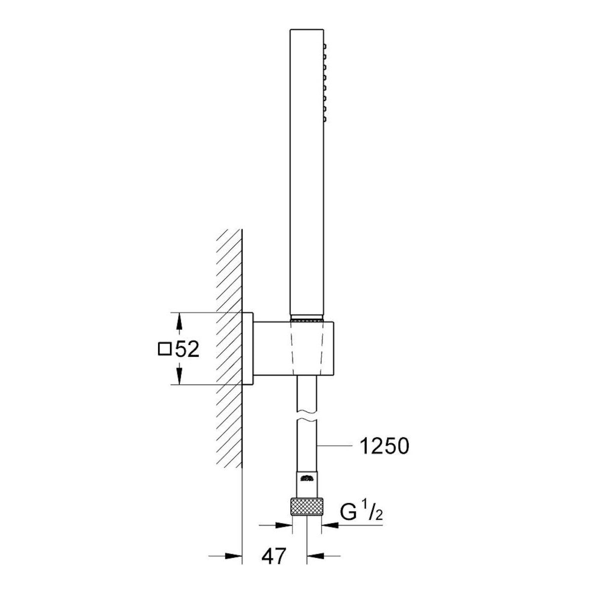 Tuš sistemi 27703000 Grohe Euphoria Cube Stick tuš set brez armature | KOPALNICA-ONLINE.SI