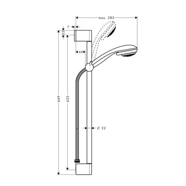 Tuš sistemi 27763000 Hansgrohe Crometta 85 2jet Vario tuš set brez armature | KOPALNICA-ONLINE.SI