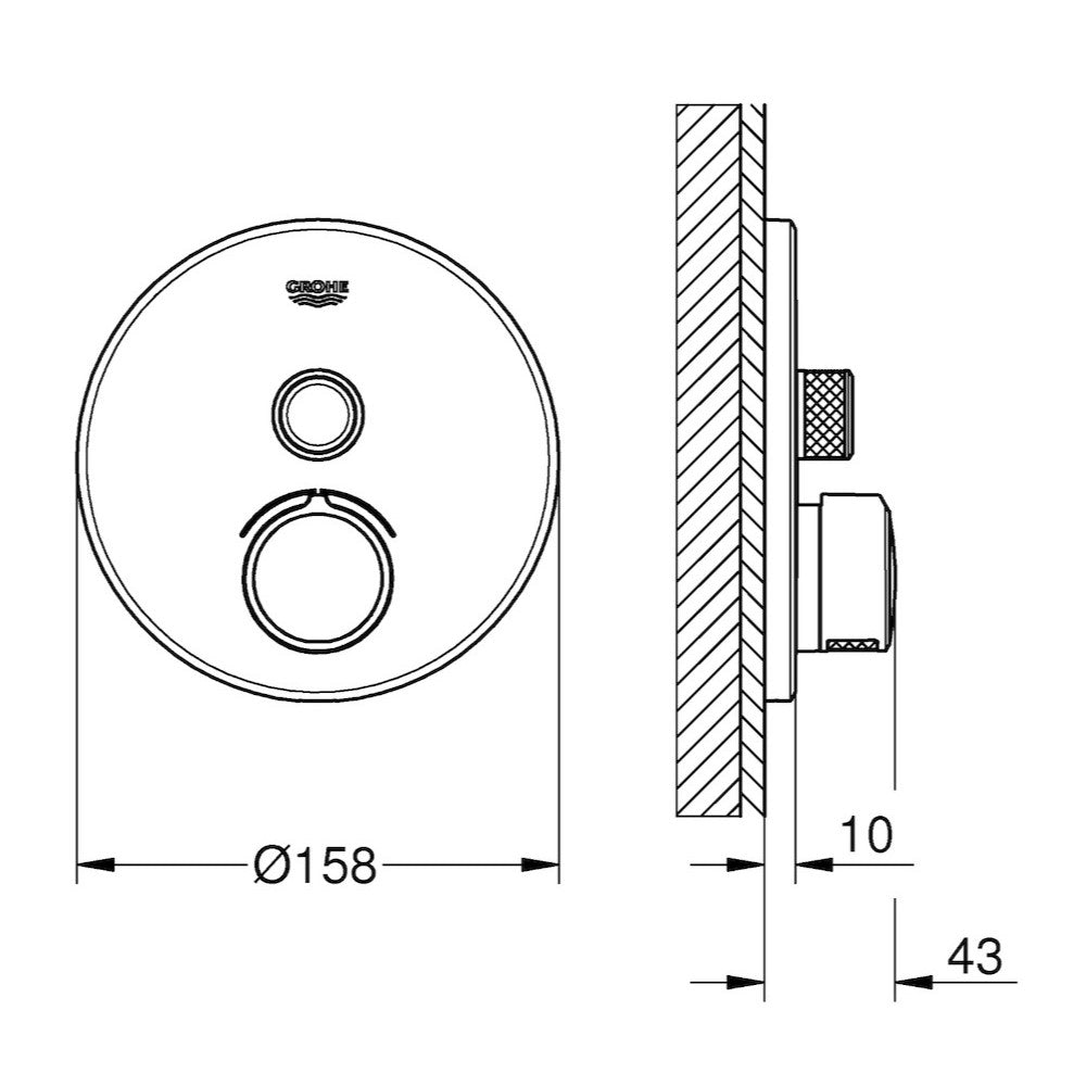 Armature 29144000 Grohe SmartControl pokrivna plošča | KOPALNICA-ONLINE.SI