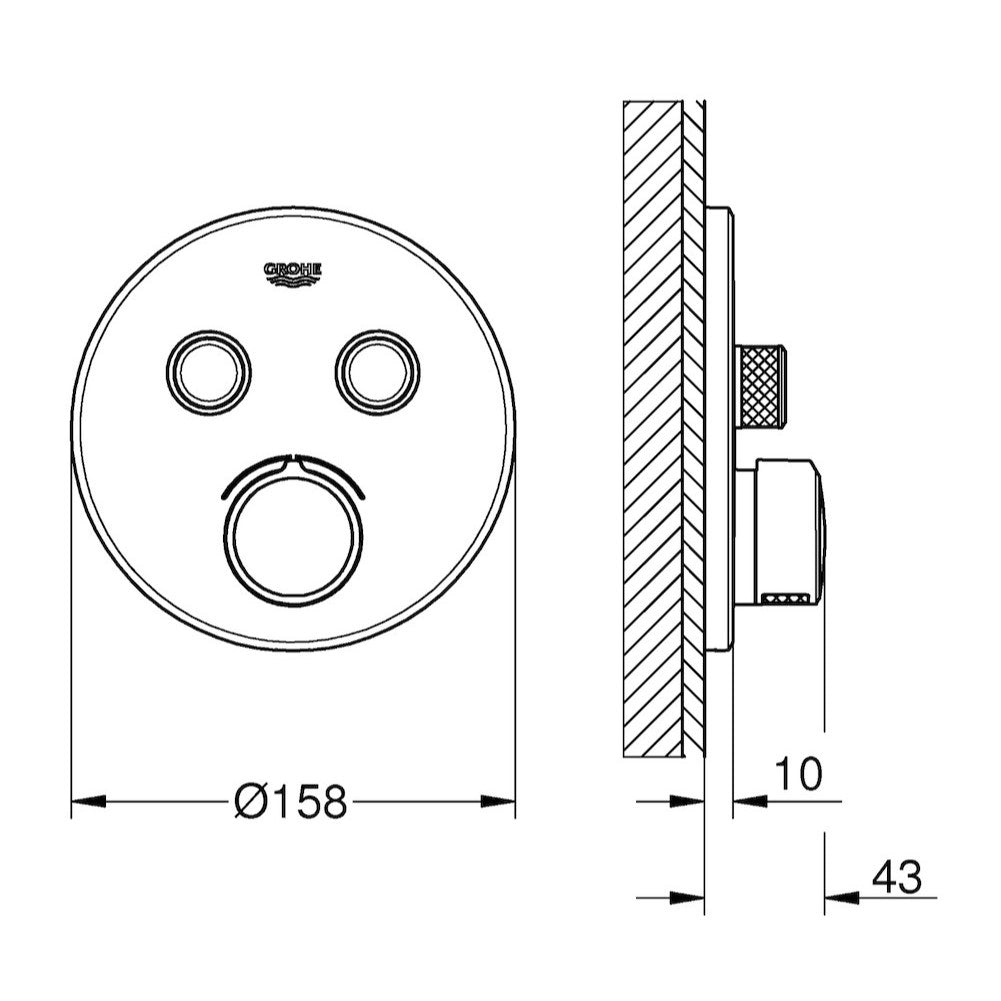 Armature 29145000 Grohe SmartControl pokrivna plošča | KOPALNICA-ONLINE.SI
