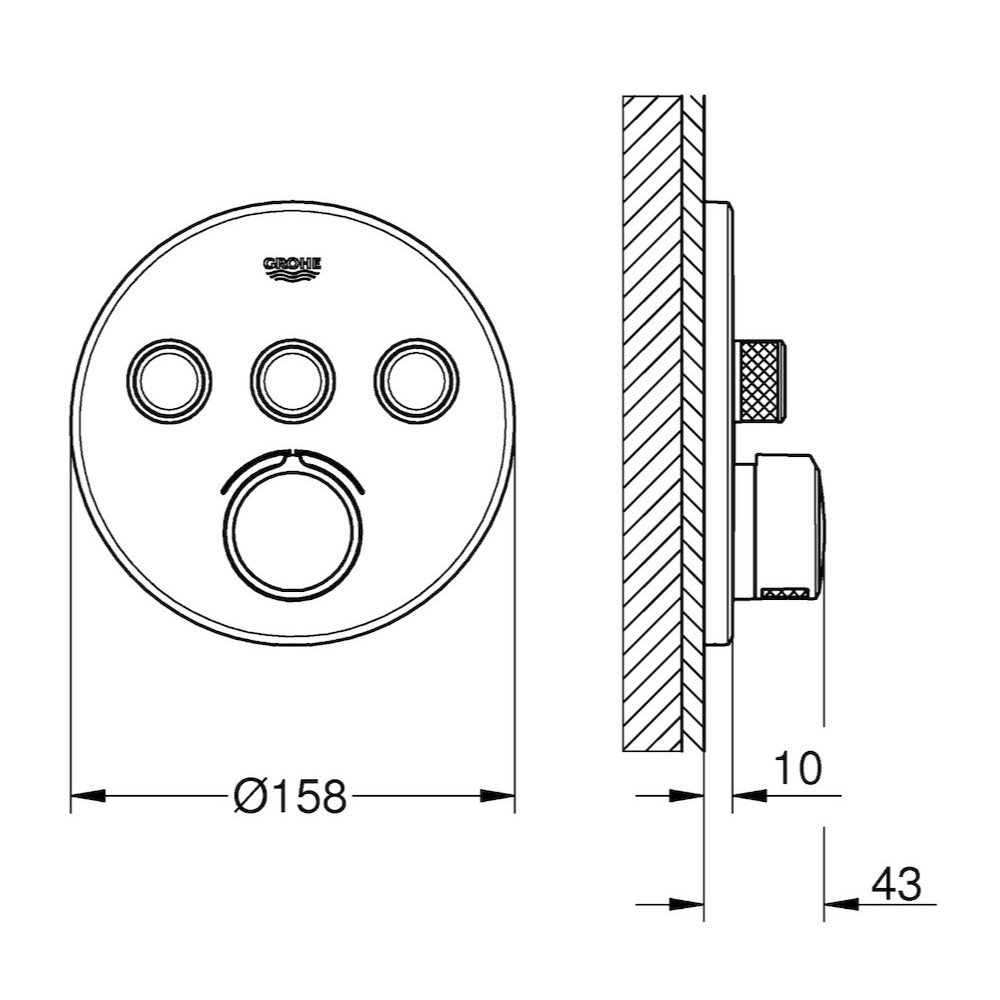 Armature 29146000 Grohe SmartControl pokrivna plošča | KOPALNICA-ONLINE.SI