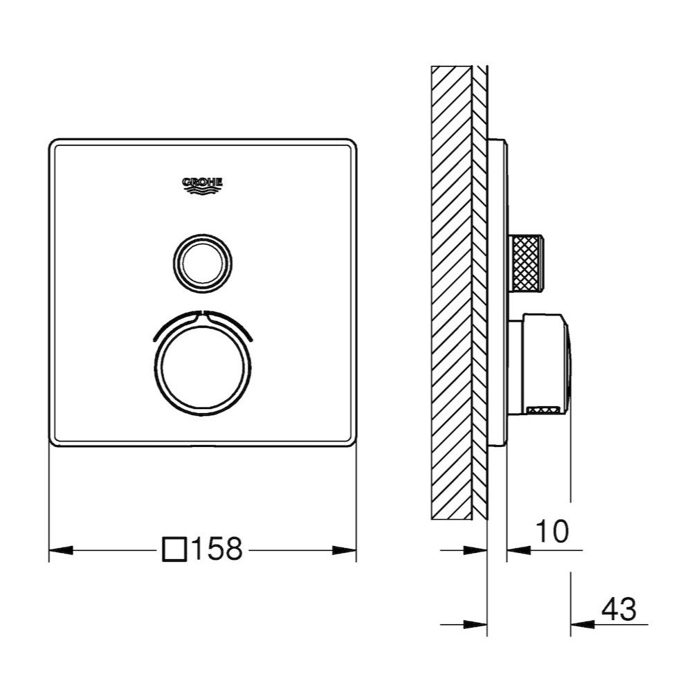 Armature 29147000 Grohe SmartControl pokrivna plošča | KOPALNICA-ONLINE.SI