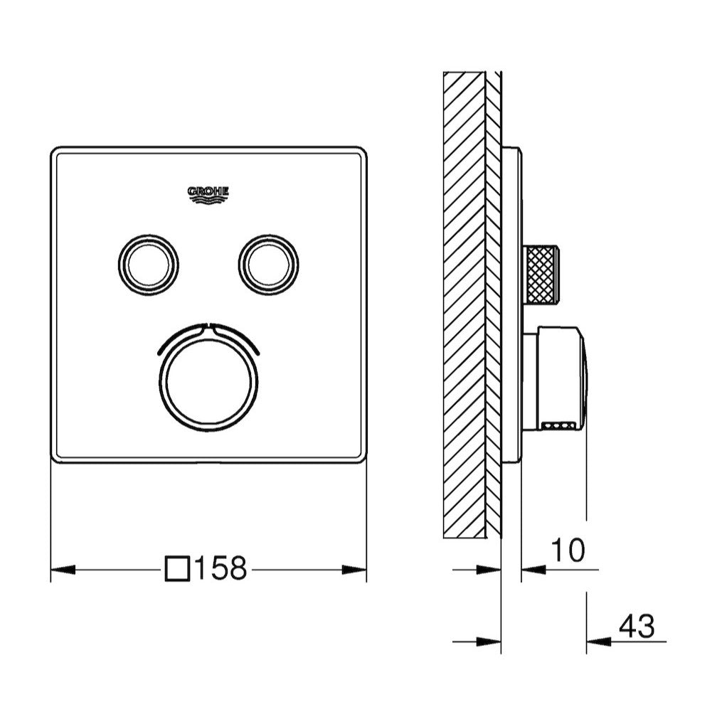 Armature 29148000 Grohe SmartControl pokrivna plošča | KOPALNICA-ONLINE.SI