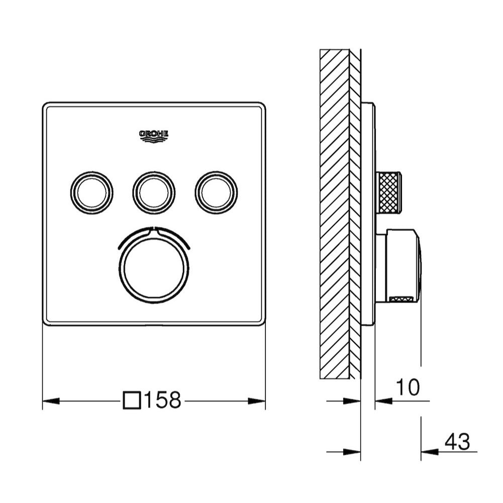 Armature 29149000 Grohe SmartControl pokrivna plošča | KOPALNICA-ONLINE.SI