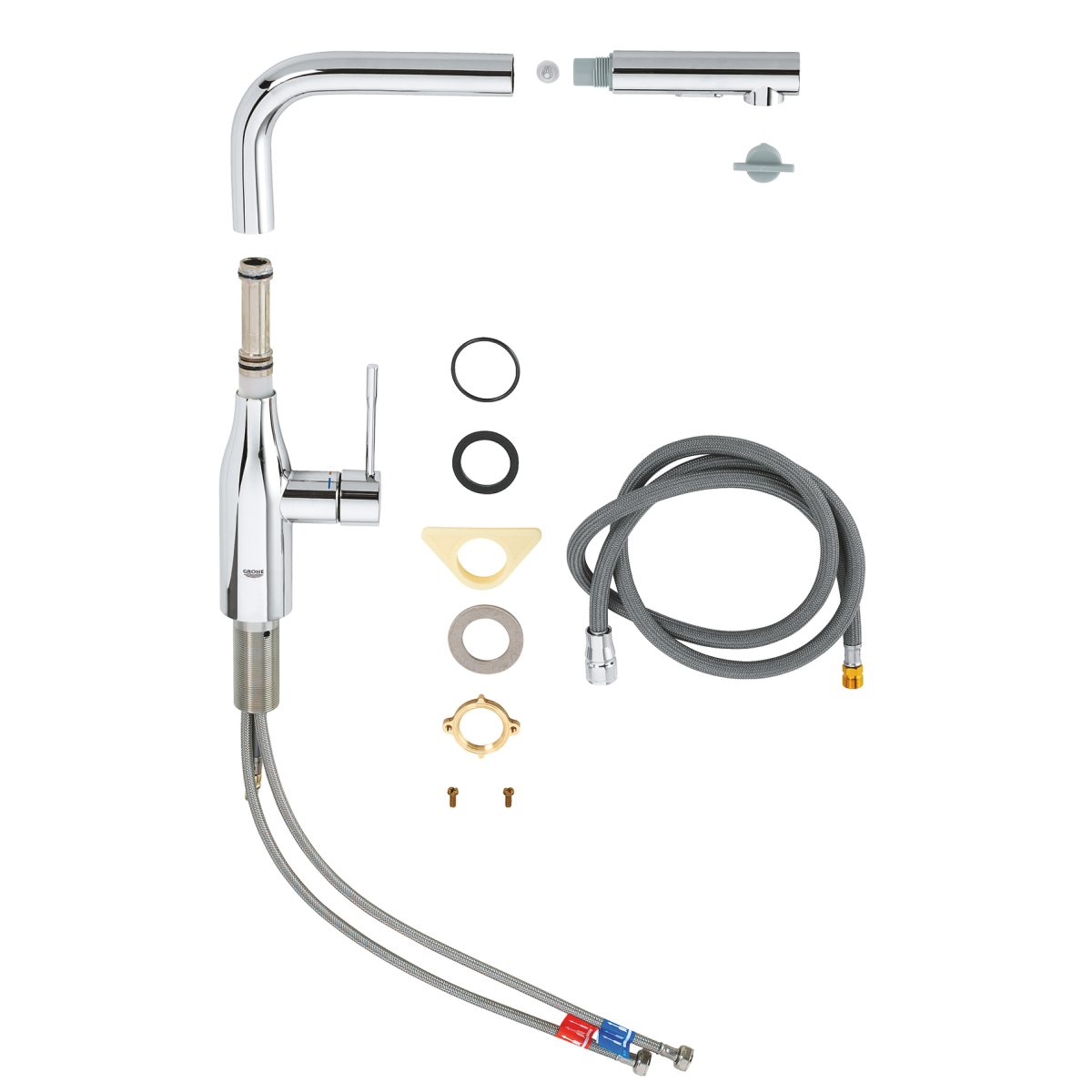 Kuhinjska armatura 30270000 Grohe Essence New vrtljiva izvlečna kuhinjska armatura | KOPALNICA-ONLINE.SI