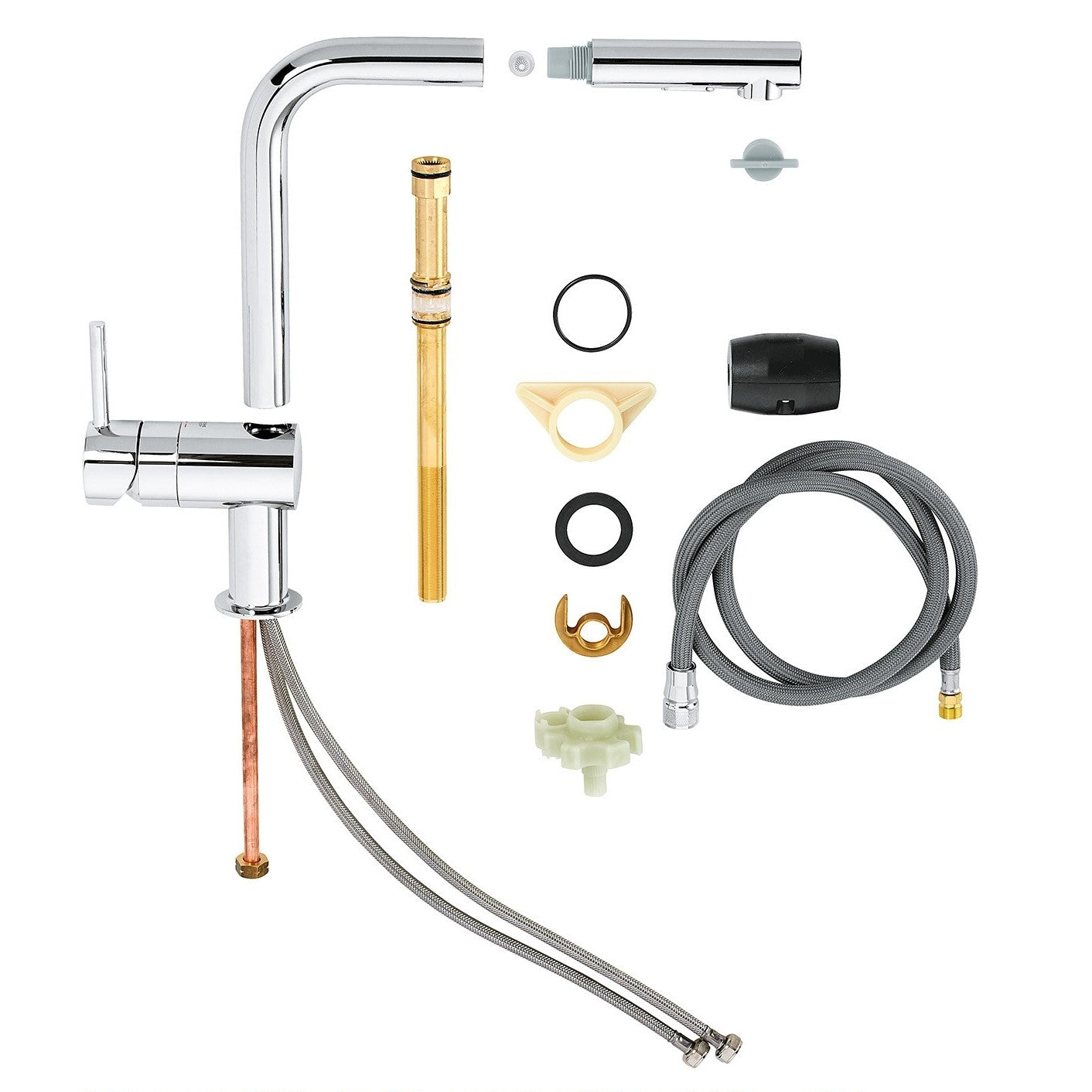 Kuhinjska armatura 30274000 Grohe Minta vrtljiva izvlečna kuhinjska armatura | KOPALNICA-ONLINE.SI