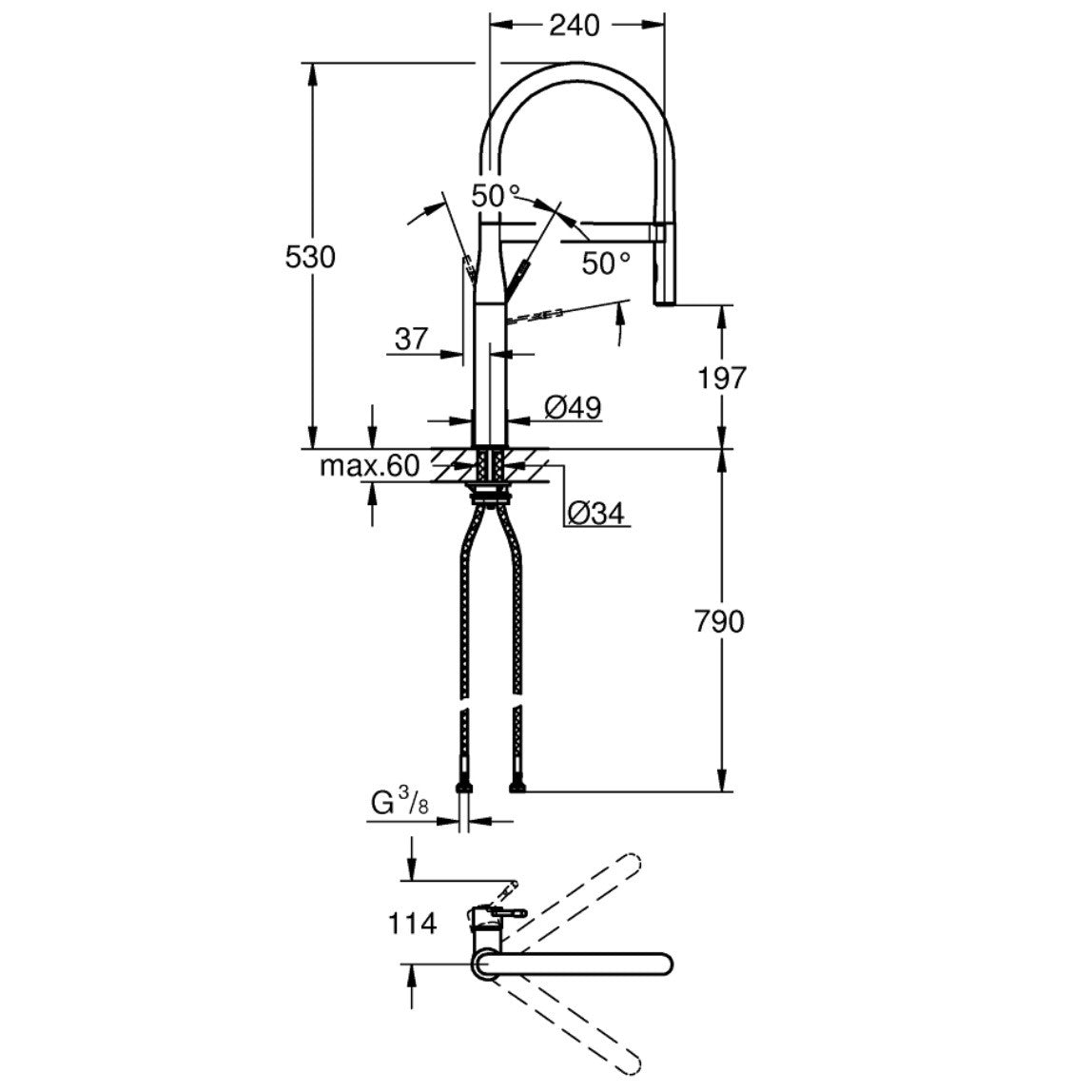 Kuhinjska armatura 30294000 Grohe Essence New vrtljiva kuhinjska armatura | KOPALNICA-ONLINE.SI